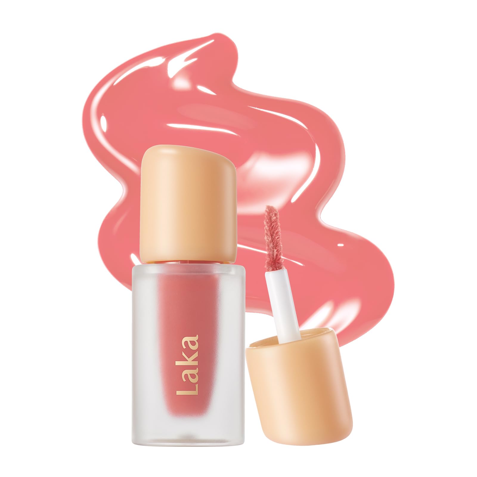Laka Fruity Glam Lip Tint Mini, 1.9g/0.07oz, Glowing Lip Stain with Wide Color Spectrum, Hydrating & Lightweight Texture, Long-Lasting Bold Stain, Non-Sticky, Vegan, K-Beauty (#124 Maro)