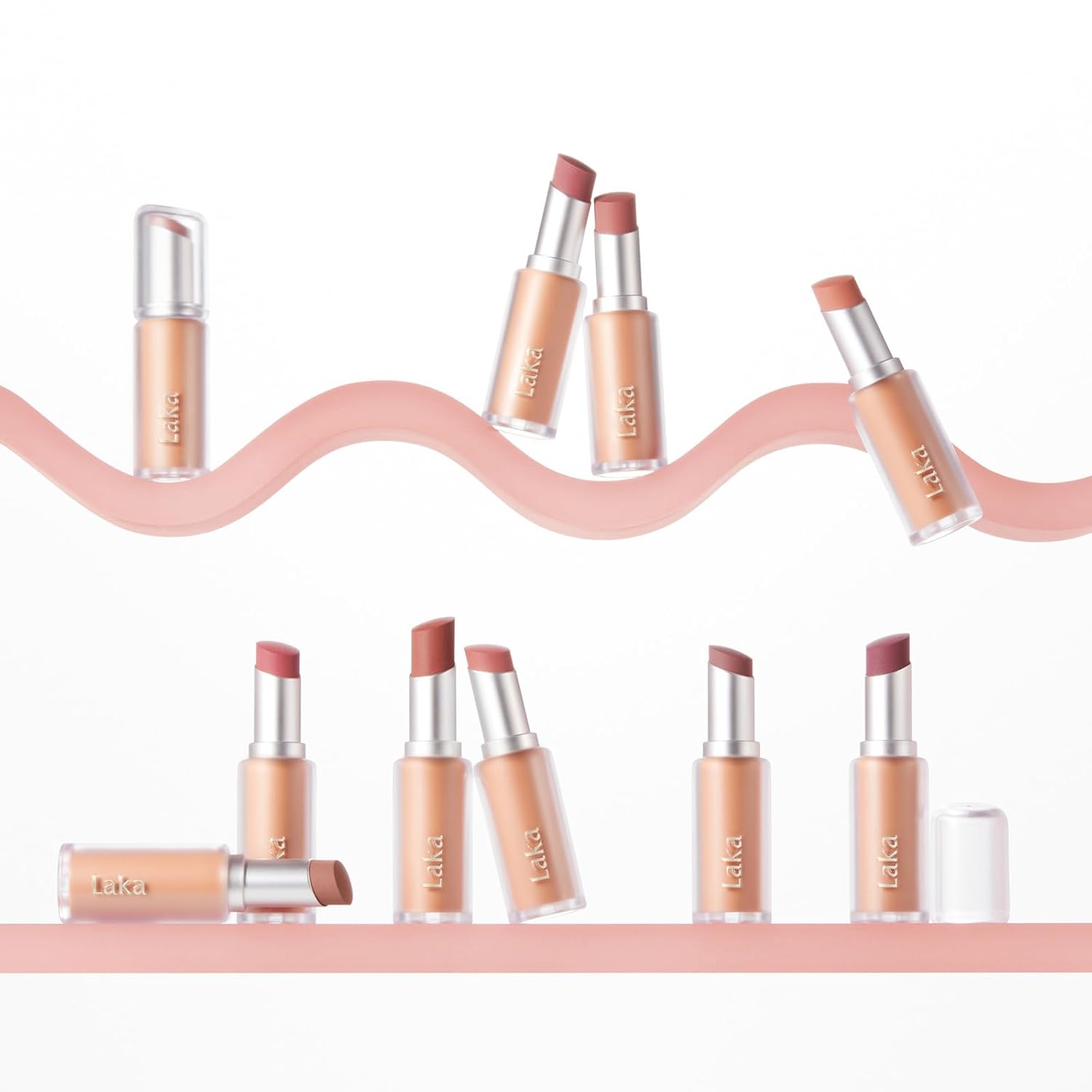 Laka Bulky Matte Lipstick, 4g/0.14oz., Long Wear, Non-Drying Lip Stain Stick with High Pigmentation, Voluminous Lips, K-Beauty (#401 Low Pink)