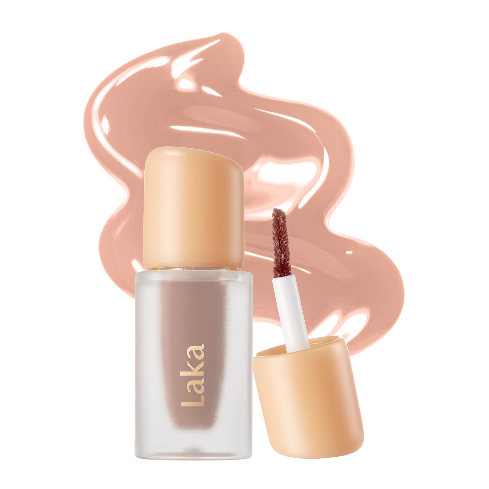 Laka Fruity Glam Lip Tint Mini, 1.9g/0.07oz, Glowing Lip Stain with Wide Color Spectrum, Hydrating & Lightweight Texture, Long-Lasting Bold Stain, Non-Sticky, Vegan, K-Beauty (#124 Maro)