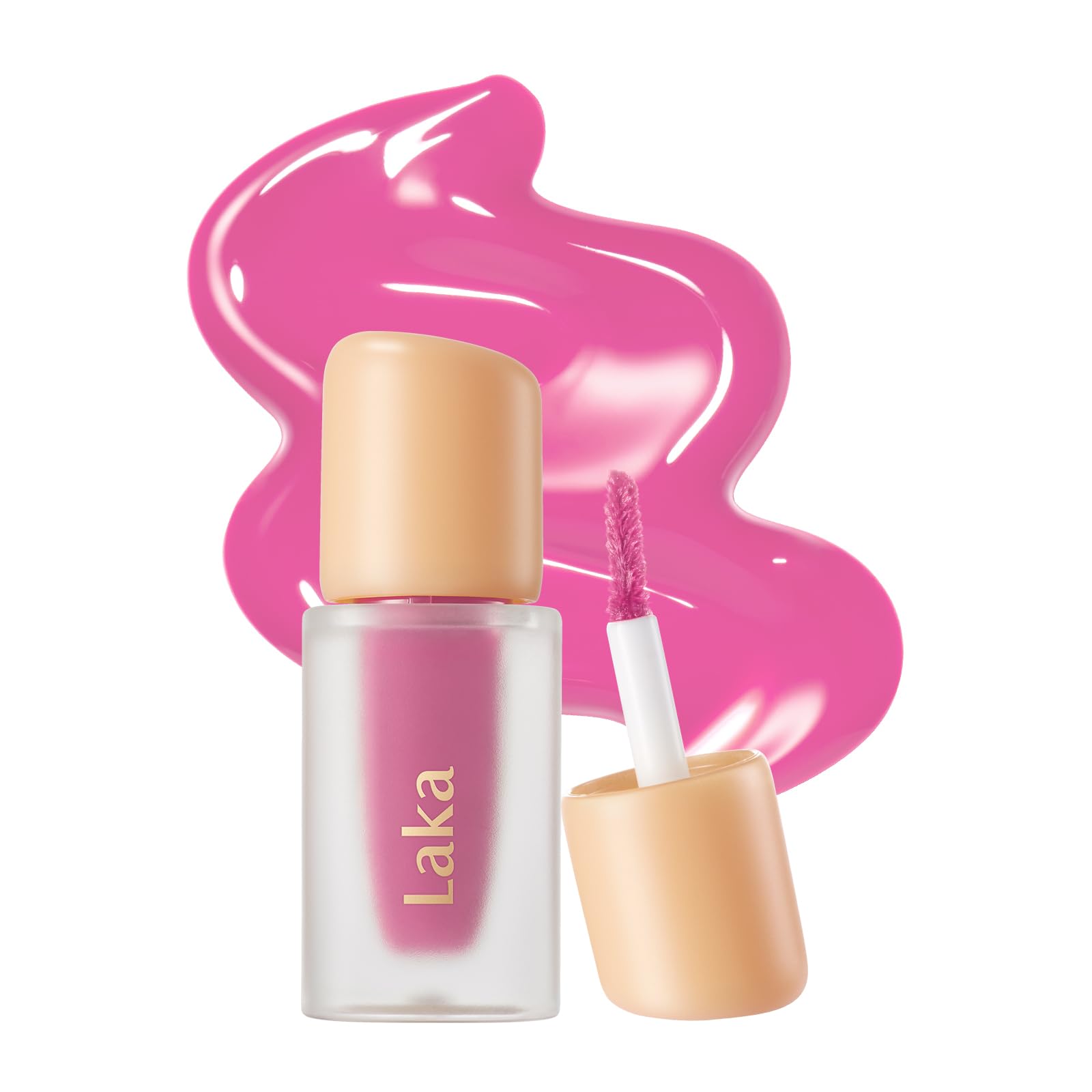Laka Fruity Glam Lip Tint Mini, 1.9g/0.07oz, Glowing Lip Stain with Wide Color Spectrum, Hydrating & Lightweight Texture, Long-Lasting Bold Stain, Non-Sticky, Vegan, K-Beauty (#124 Maro)