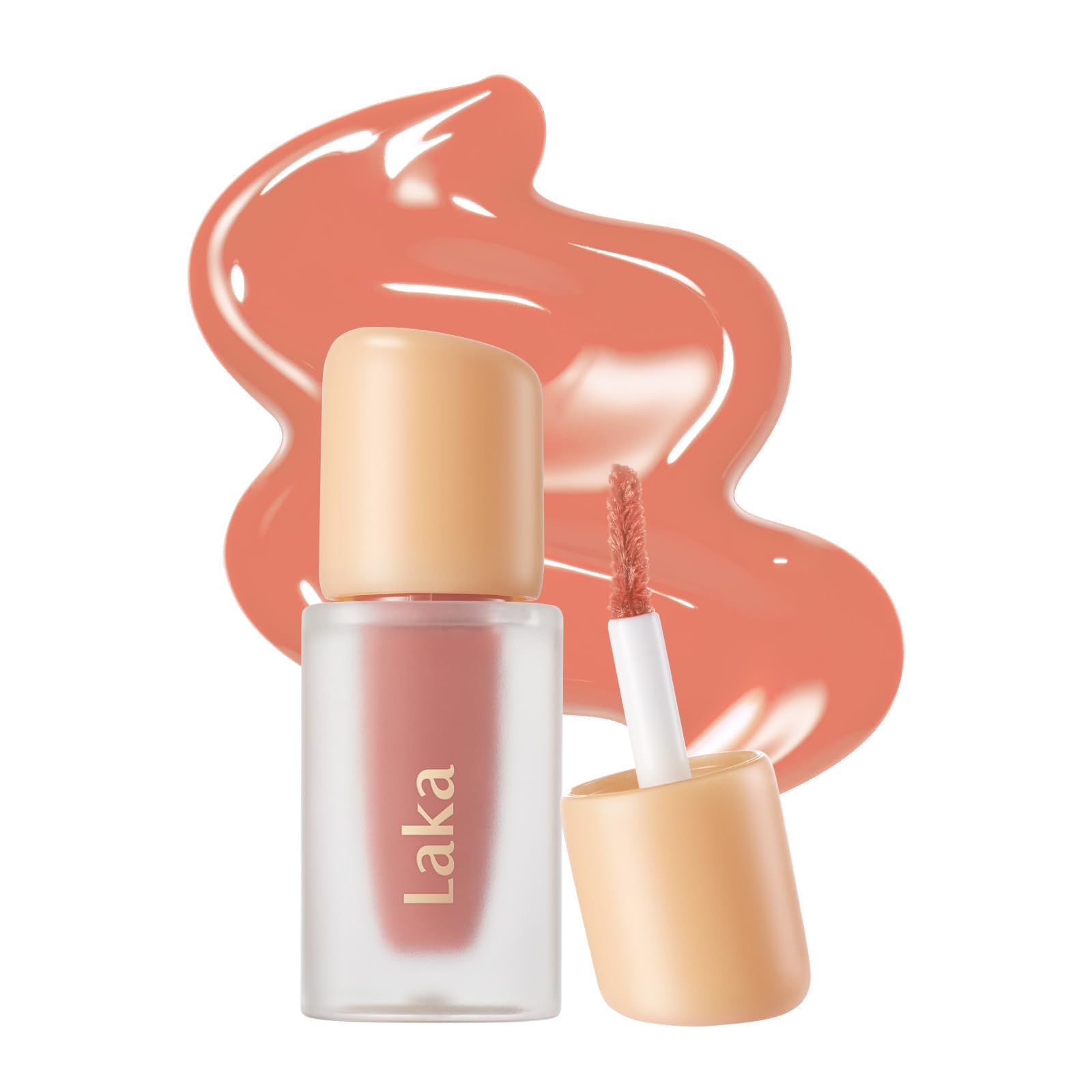 Laka Fruity Glam Lip Tint Mini, 1.9g/0.07oz, Glowing Lip Stain with Wide Color Spectrum, Hydrating & Lightweight Texture, Long-Lasting Bold Stain, Non-Sticky, Vegan, K-Beauty (#124 Maro)