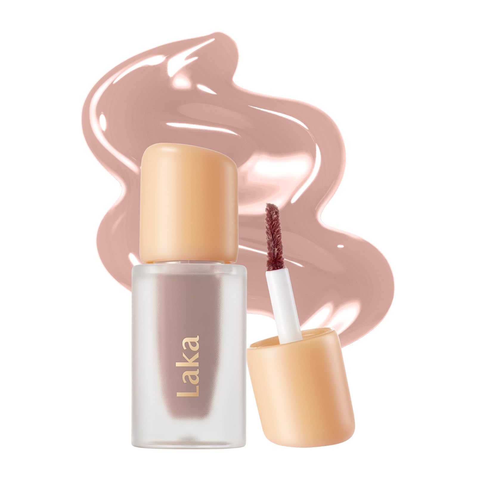 Laka Fruity Glam Lip Tint Mini, 1.9g/0.07oz, Glowing Lip Stain with Wide Color Spectrum, Hydrating & Lightweight Texture, Long-Lasting Bold Stain, Non-Sticky, Vegan, K-Beauty (#124 Maro)