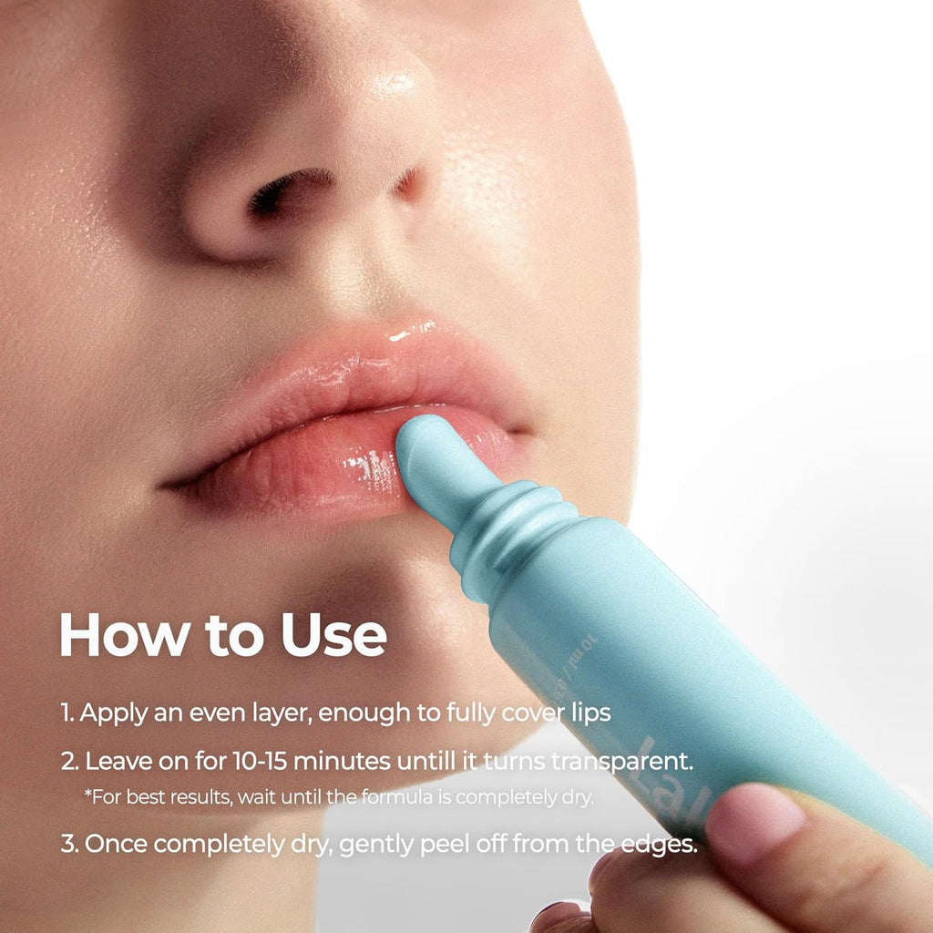 Laka Soothing Prep Lip Mask, Cooling Peel Off Korean Lip Mask, Gentle Exfoliator for Lips, Hygienic & Easy Application, Daily Lip Care, K-Beauty​, 0.33 fl.oz