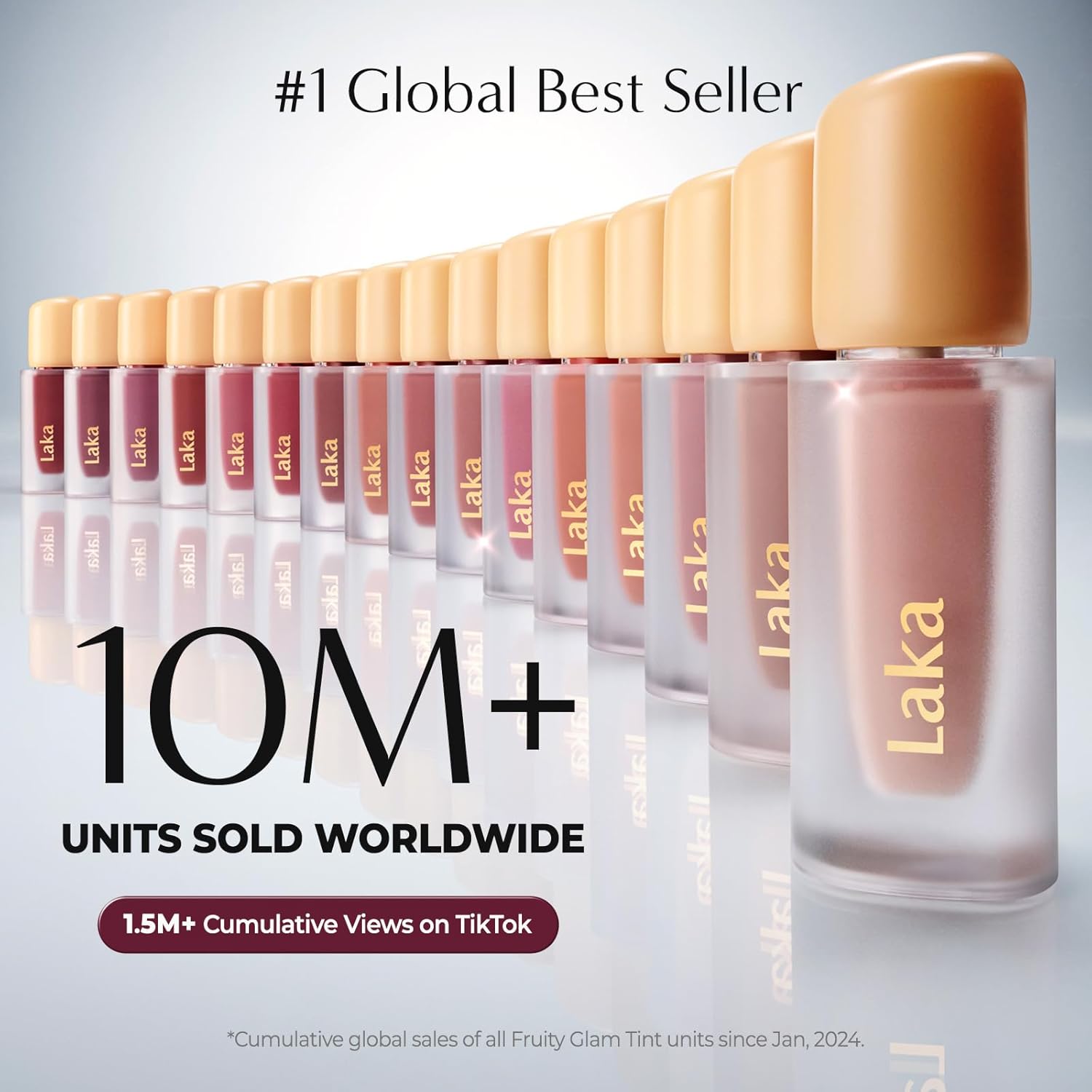 Laka Fruity Glam Lip Tint Mini, 1.9g/0.07oz, Glowing Lip Stain with Wide Color Spectrum, Hydrating & Lightweight Texture, Long-Lasting Bold Stain, Non-Sticky, Vegan, K-Beauty (#124 Maro)