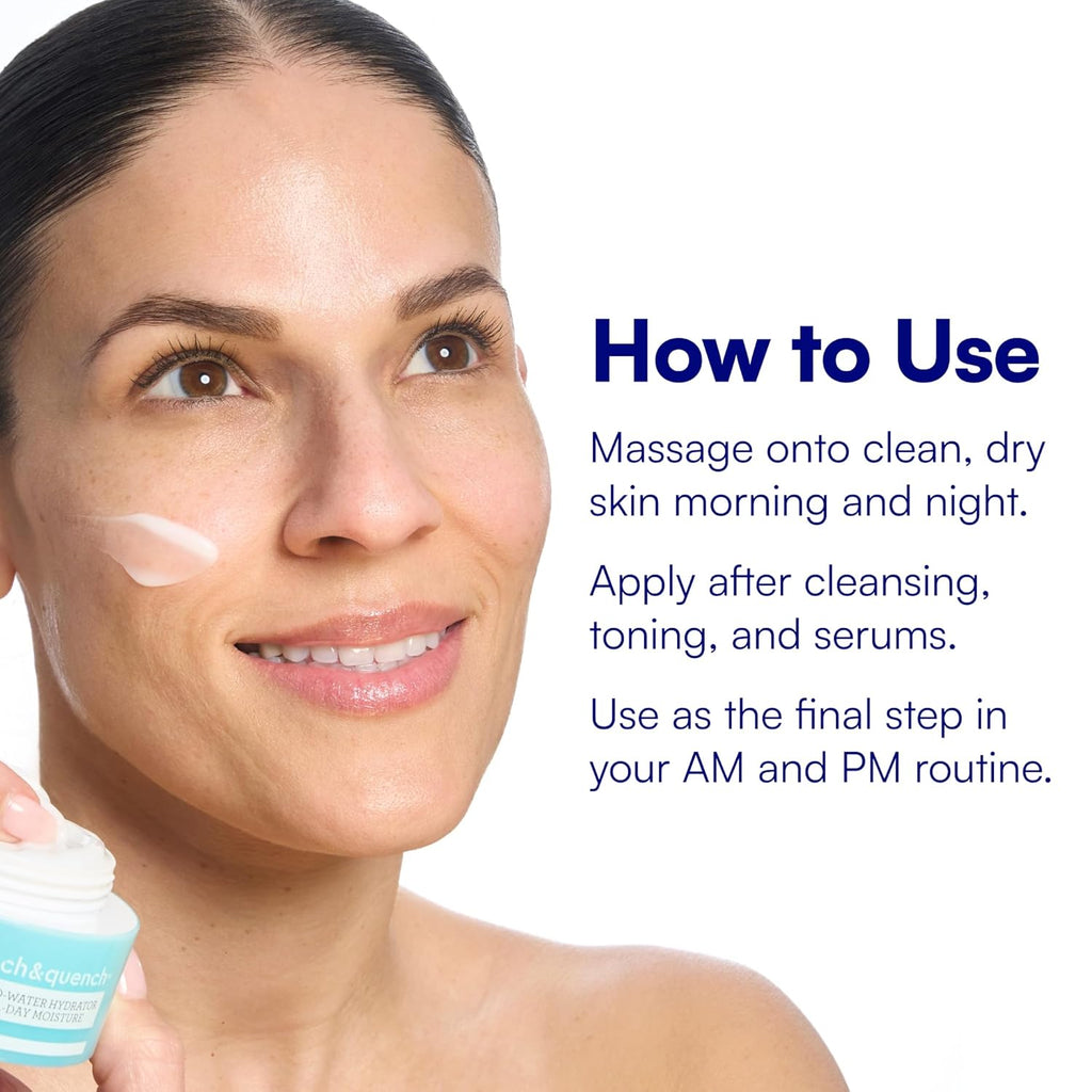 Bliss Drench & Quench Hyaluronic Acid Cream to Water Moisturizer | Lightweight Face Cream with 4 Types of Hyaluronic Acid for All Day Hydration and Plump Skin | Clean Vegan & Cruelty Free 1.7 fl oz